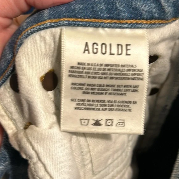 Agolde Toni Pristine Blue Mid Rise Straight Leg Jeans Women’s Size 26 - Picture 10 of 12